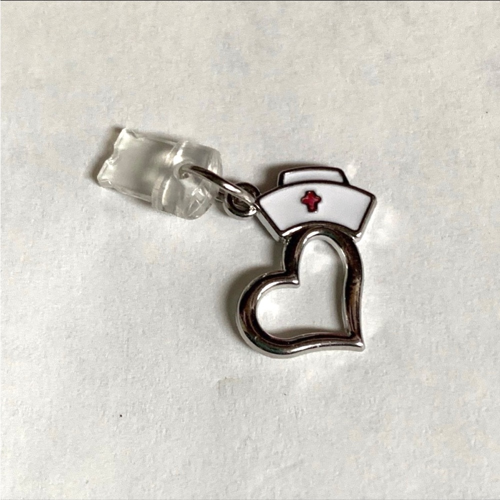 Cute little silver nurse charm dust plug